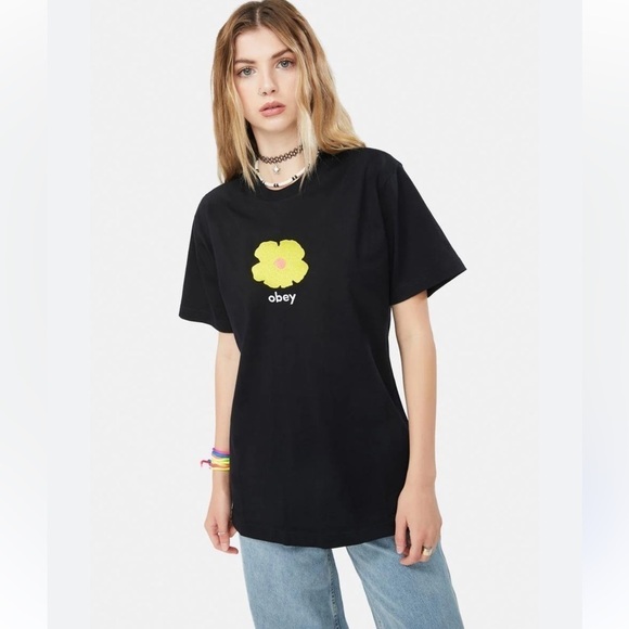 Doll’s Kill Obey Organic Cotton Women’s Size M Elijah Graphic Tee T Shirt Black - Picture 7 of 7